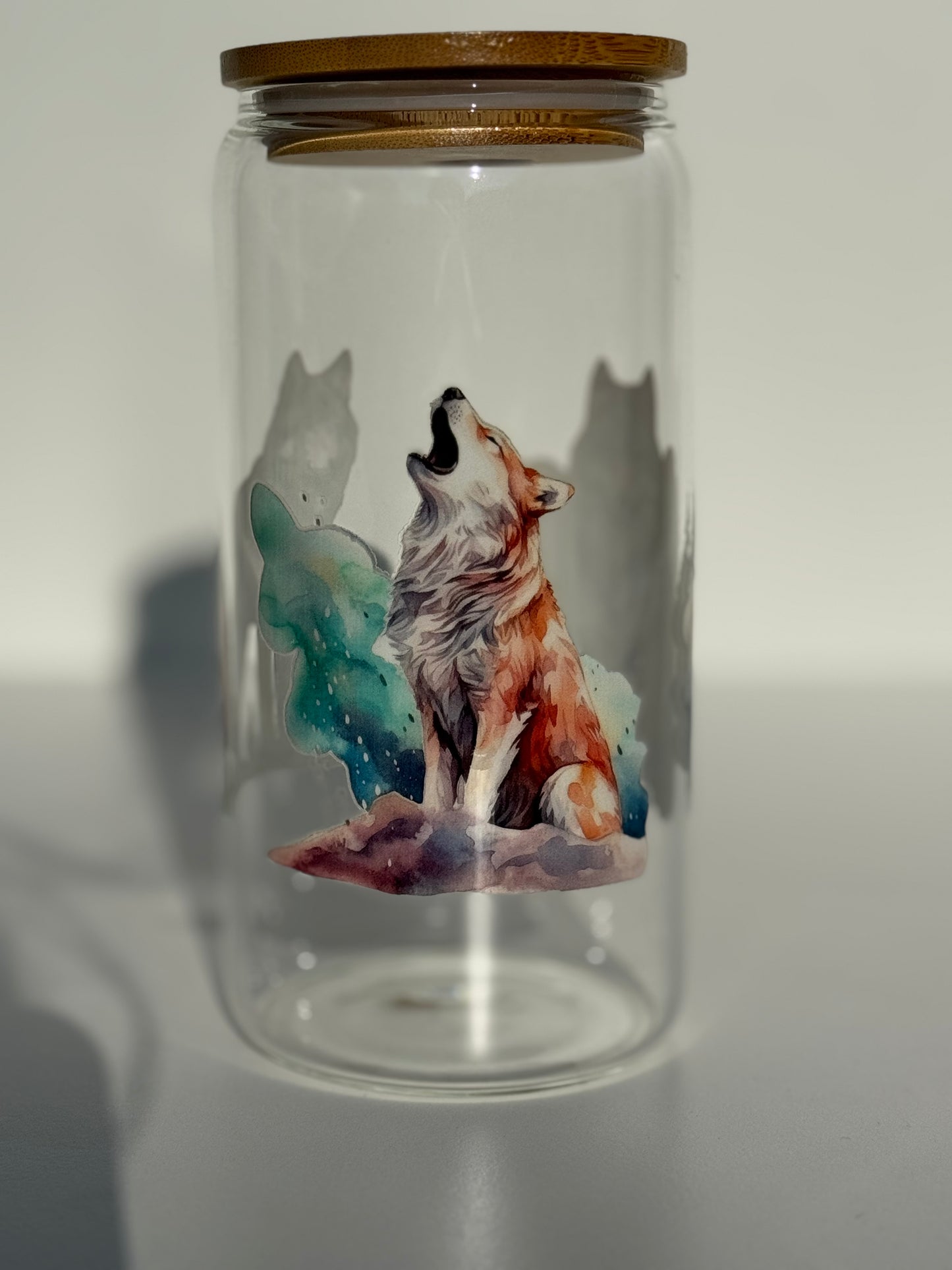 B- Ware Glas Cup - 500ml - Shadow Wolf
