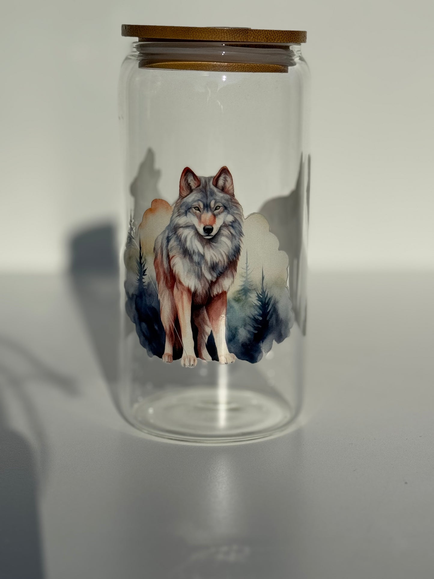 B- Ware Glas Cup - 500ml - Shadow Wolf