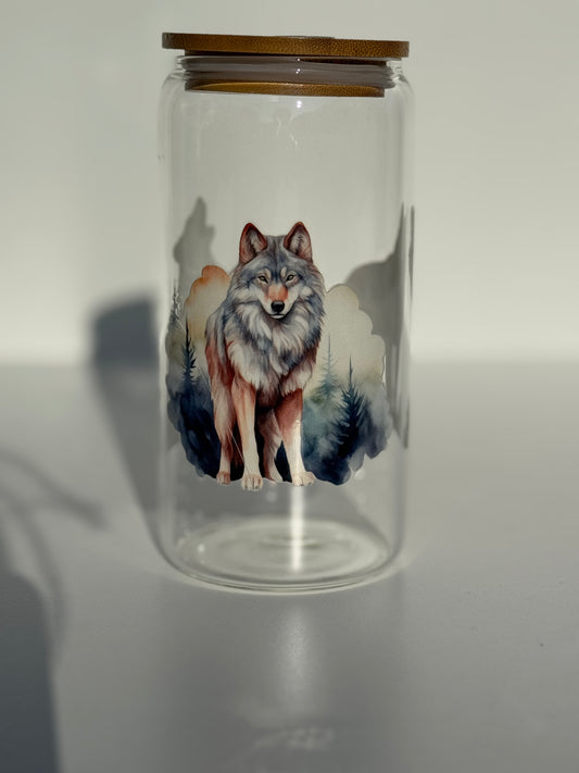B- Ware Glas Cup - 500ml - Shadow Wolf